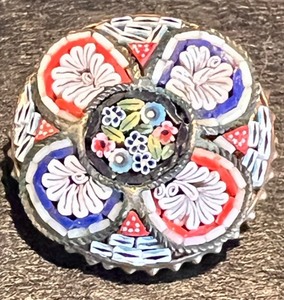 Vintage Italian Micro Mosaic Floral Brooch