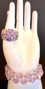 lot 7 image: Amethyst and Silver Ring with Crystal Beaded Bracelet