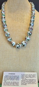 lot 9 image: Smithsonian Cloisonn Beaded Necklace with Floral Design