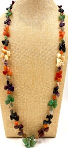 lot 40 image: Colorful Natual Stone Bead Necklace with Mixed Gemstone Accents