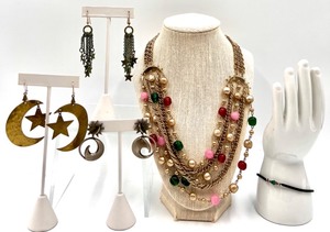 lot 50 image: Assorted Jewelry Collection Multi-Strand Necklace and Earrings Set