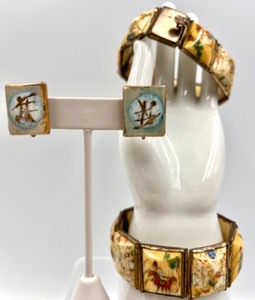 lot 51 image: Persian Story Bracelets and Artisan Ceramic Earrings