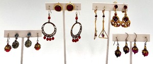 lot 108 image: Collection of Vintage 4 Pierced and 4 Clip-On Beaded Earrings in Various Designs