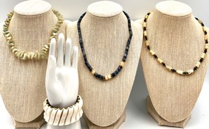 lot 110 image: Set of 3 Handmade Beaded Necklaces and Stretch Bracelet