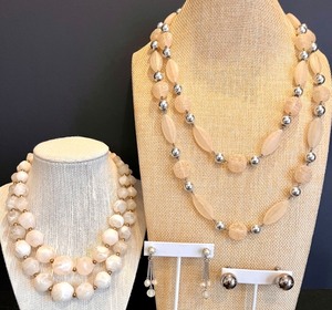 lot 141 image: Set of Vintage Lucite Bead Necklaces with Matching Earrings