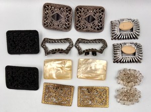 lot 203 image: Collection of 7 Pairs ofVintage Shoe Clips in Various Designs Featuring Musi Brand