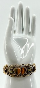 lot 221 image: Carmen Vintage Gold-Tone Bracelet with Heart Design and Leaf Accents