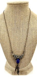 lot 224 image: Sterling Silver Jewelry Set with Blue Stone - Necklace, Earrings, Hair Clip