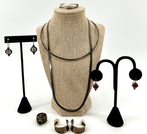 lot 246 image: Collection of Jewelry Including Necklaces, Earrings, and Ring including Sterling Silver