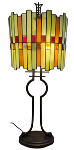 lot 15 image: Stunning Stained Glass Table Lamp