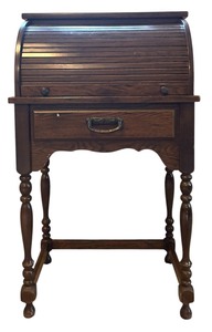 lot 32 image: Wooden Vintage Petite Roll Top Desk