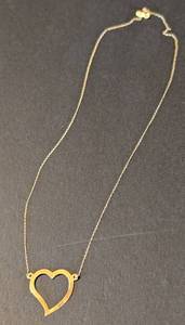 lot 134 image: Delicate 14k Yellow Gold Heart Necklace