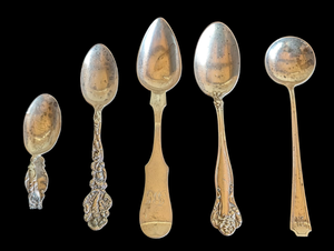 lot 112 image: Assorted Vintage Sterling Silver Spoons