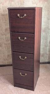 lot 95 image: Four Drawer Wood File Cabinet
