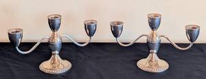 lot 23 image: Pair of Vintage Weighted Sterling Silver Candleholders