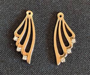 lot 63 image: 14k Yellow Gold and Diamond Accent Winged Earring Jackets