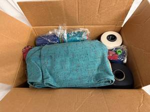 lot 71 image: Box of Fabric and Yarn