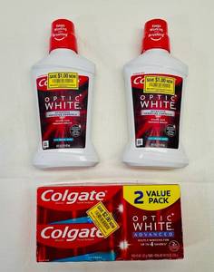 lot 64 image: 2x Optic White Whitening Mouthwash & 2pk Optic White Advanced Toothpaste
