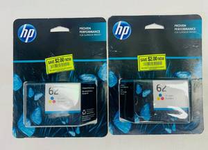 lot 78 image: 2x HP 62 Tri Color Ink