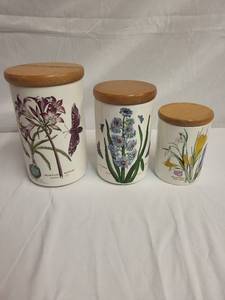lot 133 image: Set of 3 Portmeirion Botanic Garden Ceramic Canisters