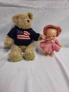 lot 150 image: Vintage Kewpie Doll and TY Beanie Baby Bear