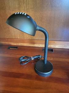lot 63 image: Adjustable Black Desk Lamp with Power Cord