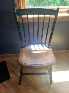 lot 67 image: Vintage Wooden Chair With Hand-Painted Back