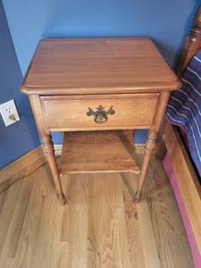 lot 69 image: Wooden Nightstand with Drawer and Shelf