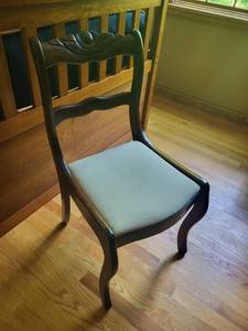 lot 76 image: Wooden Dining Chair with Carved Backrest