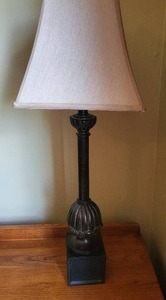 lot 78 image: Elegant Table Lamp with White Fabric Shade