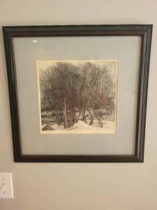 lot 81 image: Framed Artwork of Winter Scene, c. 1950s by Luigi Kasimir