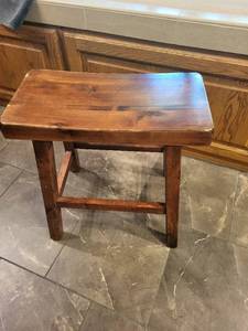 lot 83 image: Rustic Wooden Kitchen Stool