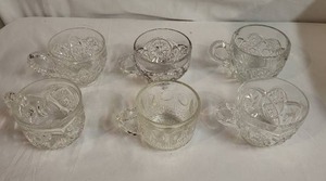 lot 265 image: Set of 6 Crystal Punch Cups with Intricate Patterns