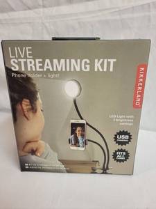 lot 266 image: Kikkerland Live Streaming Kit with Phone Holder and LED Light