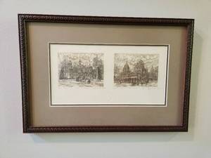 lot 6 image: Framed Dual Artwork Etchings by Kuzminskiy - Signed and Numbered