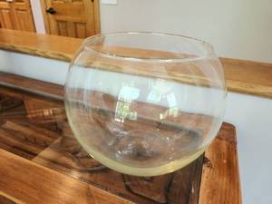 lot 42 image: Large Clear Glass Bowl Vase for Decorative Use