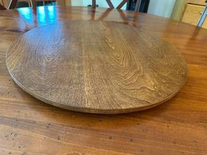 lot 50 image: Custom Made Wood Lazy Susan Turntable Spinner - 28 Inch Diameter