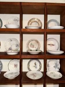 lot 111 image: Collection of 10 Vintage Decorative Porcelain Butter PatPadChip Plates