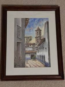 lot 116 image: Framed Watercolor Painting by Artist SG Almoso 95