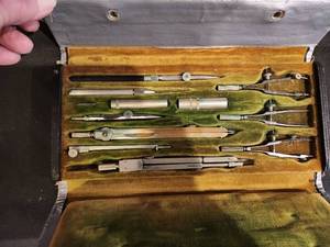 lot 169 image: Vintage Drafting Tool Set in Leather Case