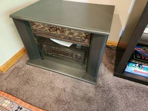 lot 290 image: Vintage Stereo Cabinet with Glass Front - Contents Not Included