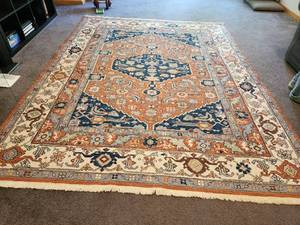 lot 291 image: Ralph Lauren Rust and Navy Wool Area Rug Measuring 10 x 710