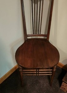 lot 294 image: Antique Wooden Dining Chair with Spindle Back