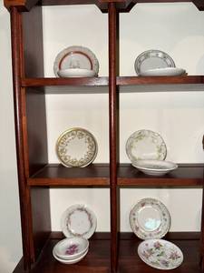 lot 312 image: Collection of 12 Vintage Decorative Porcelain Butter Chip Pat Plates with Floral Designs