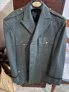 lot 338 image: Vintage Military Uniform Jacket with Emblem and Gold Buttons