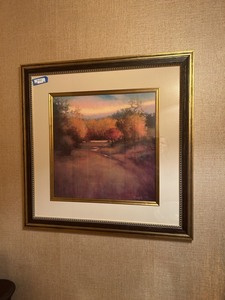 lot 35 image: Framed Landscape Artwork with Autumn Colors