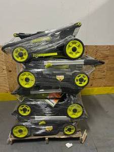 RYOBI Lot of 8- 20" and 21" Battery Powered Lawn Mowers (Tool Only)