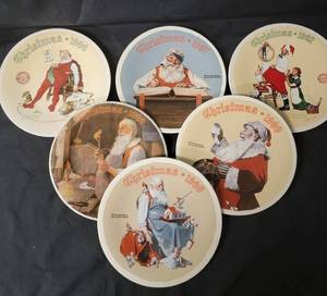 lot 1 image: 6 Norman Rockwell Christmas Plates (See Description for more details)