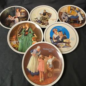 lot 6 image: 6 Plates in the Rockwell Mothers Day Series.  See description and images for more details.
