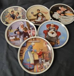 lot 7 image: 6 Rockwell Mothers Day Series Plates. See description and images for more details.